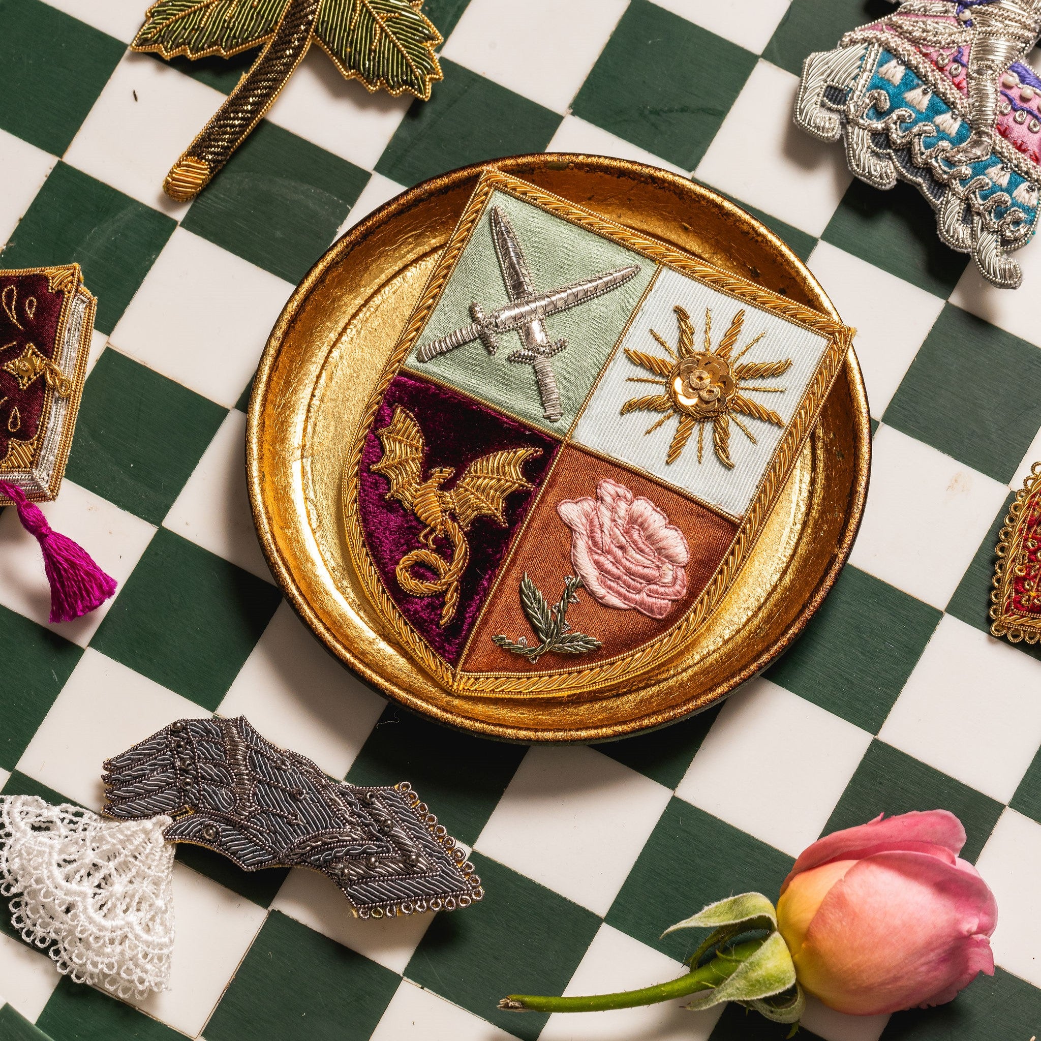 Fairytale Collection - Hand Embroidered Goldwork Accessories