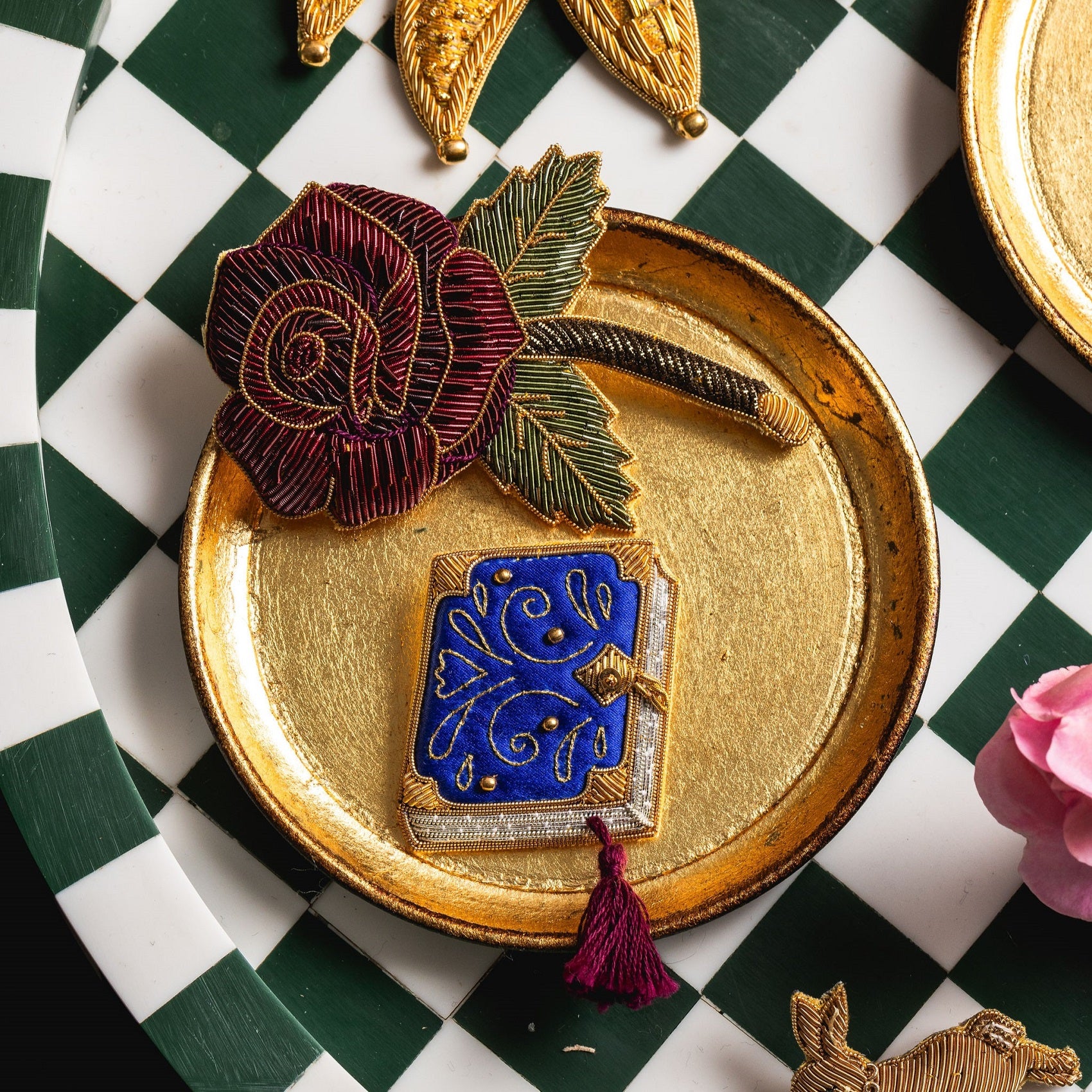 Fairytale Collection - Hand Embroidered Goldwork Brooches
