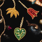 Fairytale Collection - Hand Embroidered Goldwork Christmas Hanging Decorations