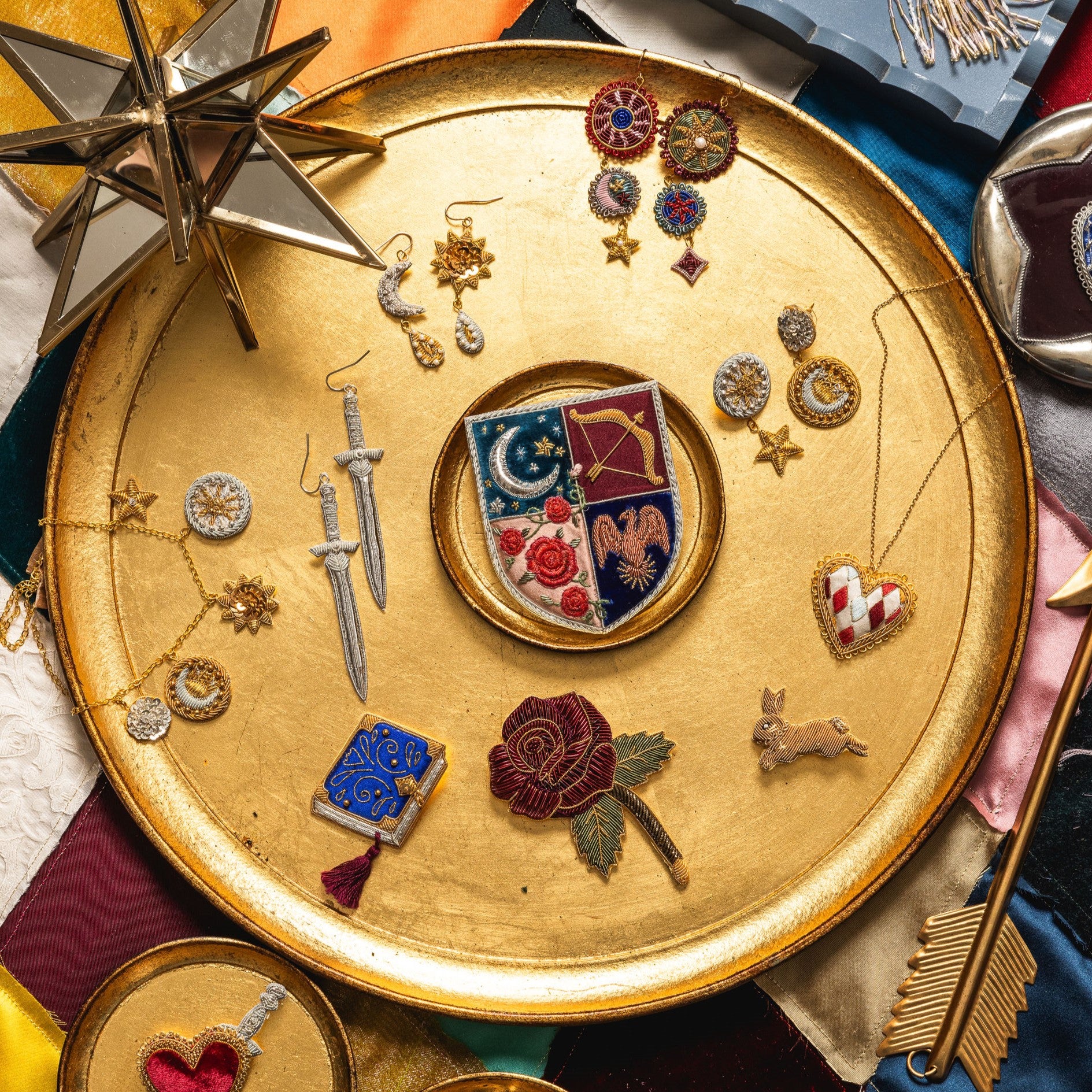 Fairytale Collection - Hand Embroidered Goldwork Jewellery 