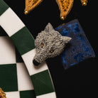 Fairytale Collection - Hand Embroidered Goldwork Wolf Brooch
