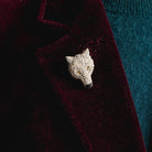Fairytale Collection - Hand Embroidered Goldwork Wolf Brooch