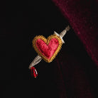 Fairytale Collection - Hand Embroidered Heart and Dagger Brooch