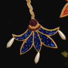 Fairytale Collection - Hand Embroidered Lapis Harlequin Christmas Hanging Decoration
