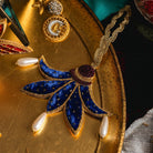 Fairytale Collection - Hand Embroidered Lapis Harlequin Christmas Hanging Decoration