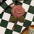 Fairytale Collection - Hand Embroidered Sir Hand Rose Brooch