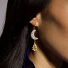 Fairytale Collection - Hand Embroidered Sun and Moon Earrings 