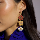 Fairytale Collection - Hand Embroidered Trellis Charm Earrings