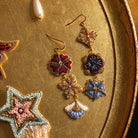 Fairytale Collection - Hand Embroidered Trellis Charm Earrings