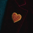 Fairytale Collection - Hand Embroidered Trellis Heart Brooch