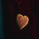 Fairytale Collection - Hand Embroidered Trellis Heart Brooch
