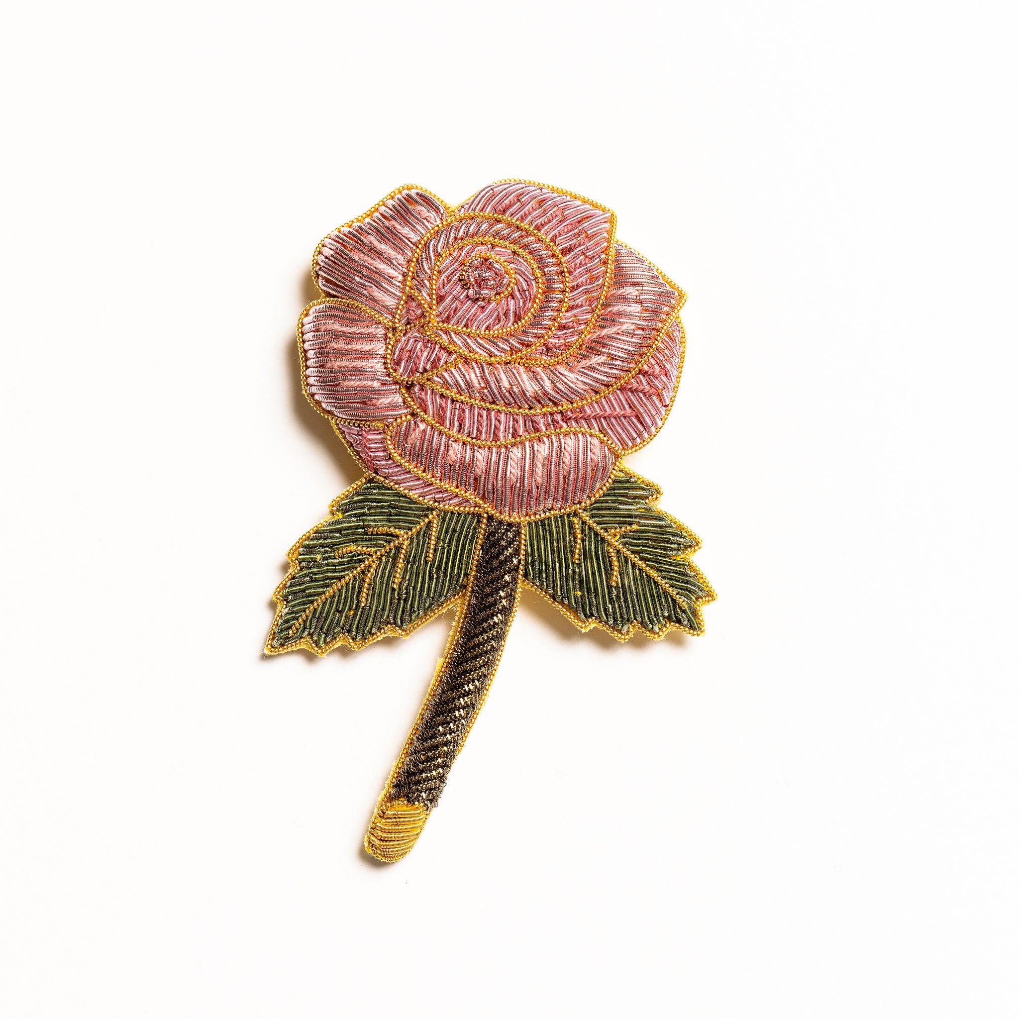 Fairytale Collection - Hand Embroidered Sir Hand Rose Brooch