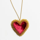 Fairy Tale Collection - Hand Embroidered Velvet Heart Necklace 