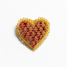 Fairytale Collection - Hand Embroidered Trellis Heart Brooch