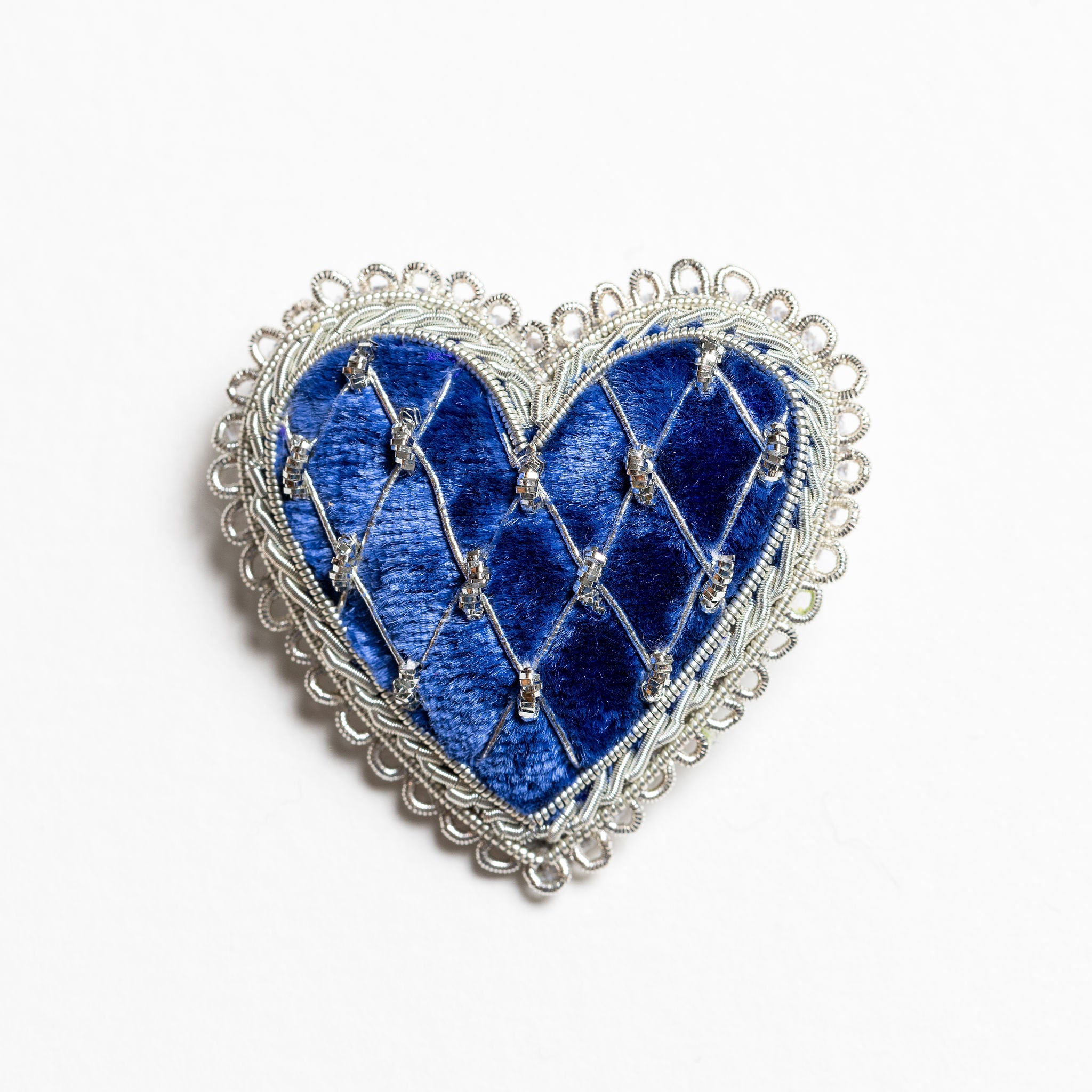Fairytale Collection - Hand Embroidered Chainmail Heart Brooch