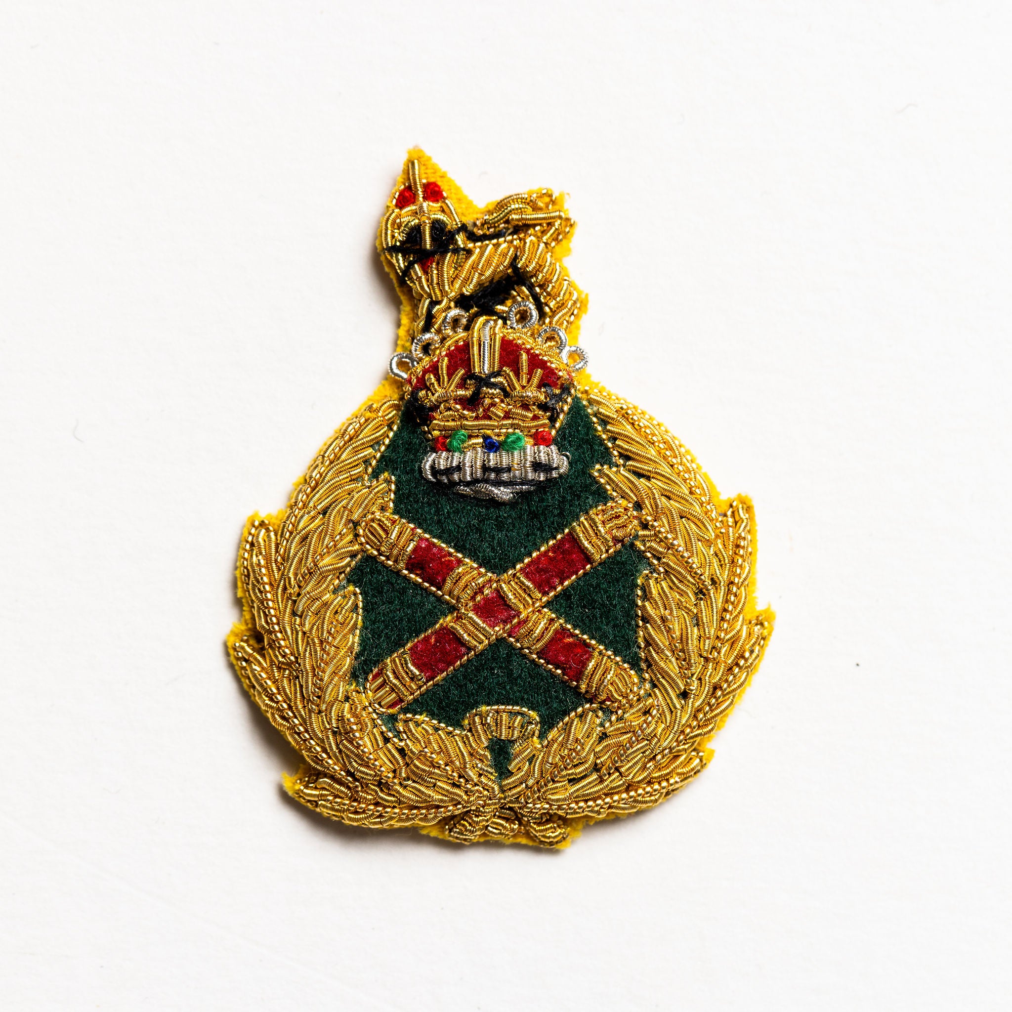 Field Marshal Beret Badge - Kings Crown - Green