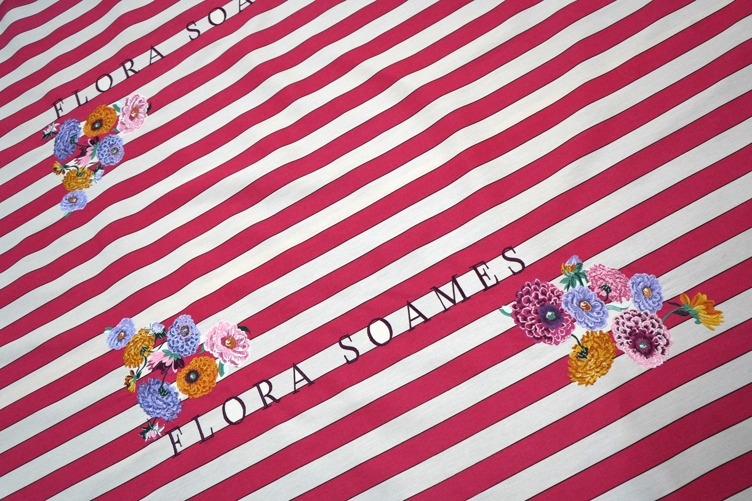 Flora Soames Machine Embroidered Bespoke Shop Flag