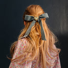 Floral Anthology - Teal & Gold Heart Hair Bow