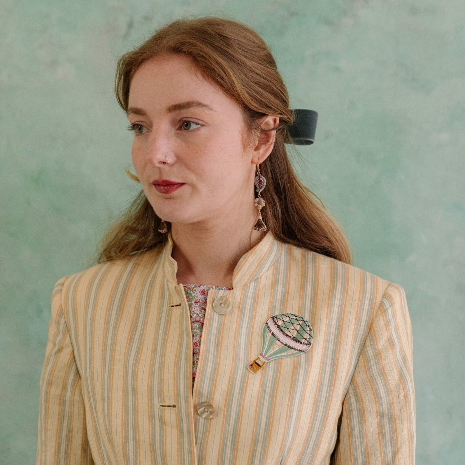 Floral Anthology Collection - Embroidered Earrings and Patch