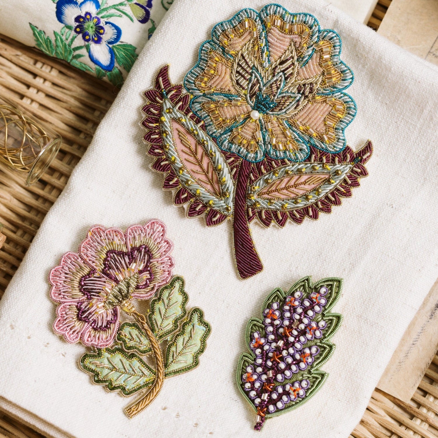 Floral Anthology Collection - Hand Embroidered Brooches