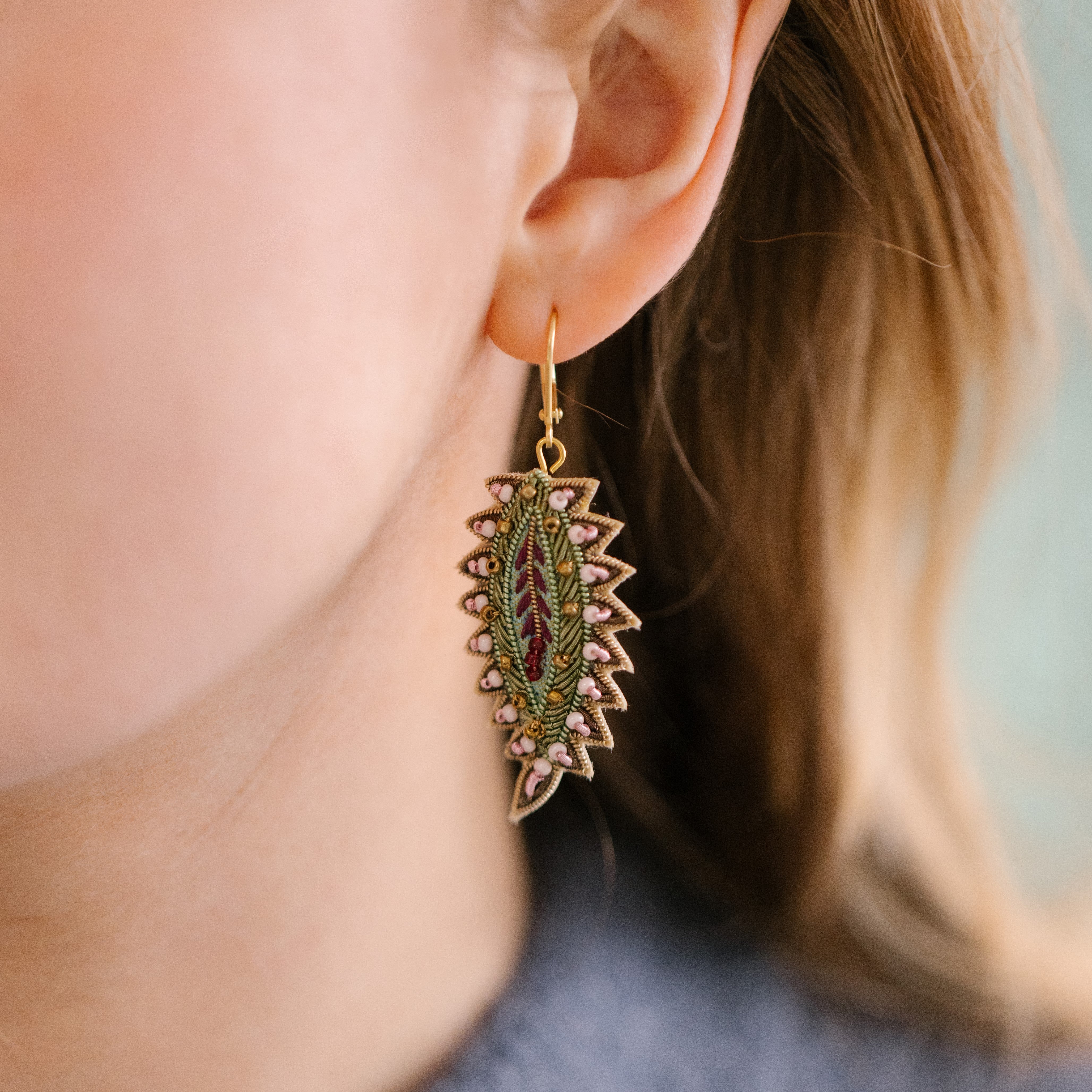 Floral Anthology Collection - Ornamental Leaf Earrings