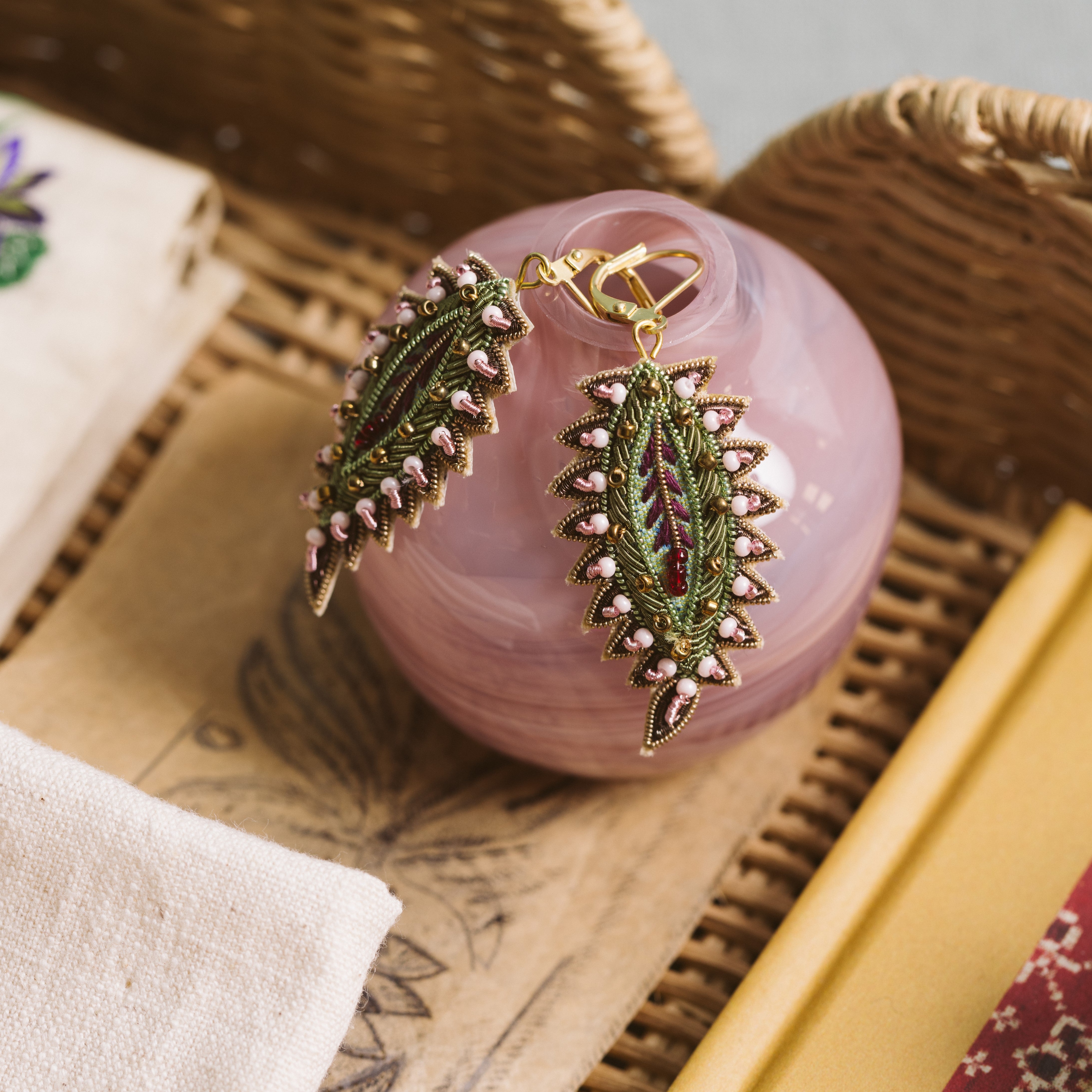Floral Anthology Collection - Ornamental Leaf Earrings