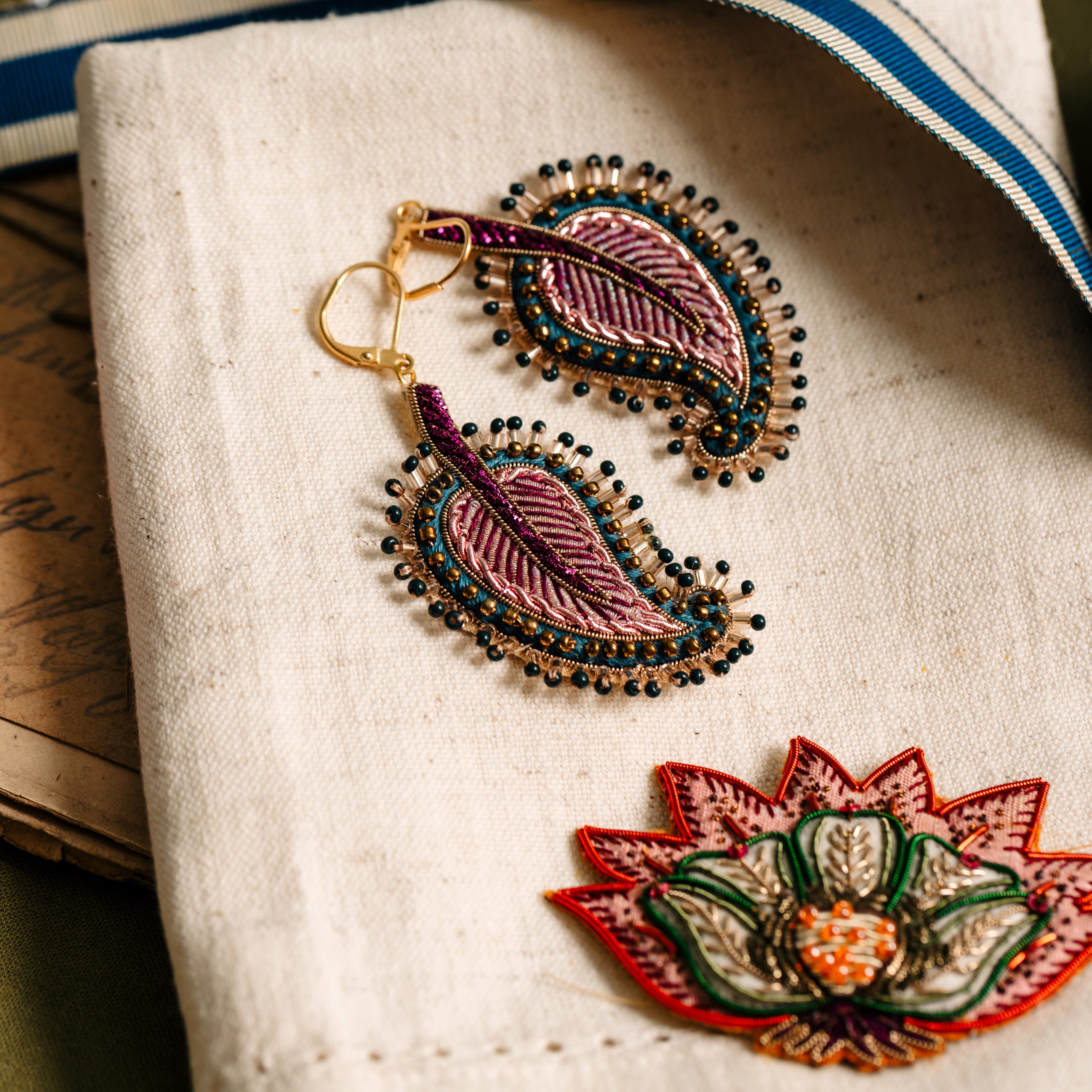 Floral Anthology Collection - Paisley Leaf Earrings
