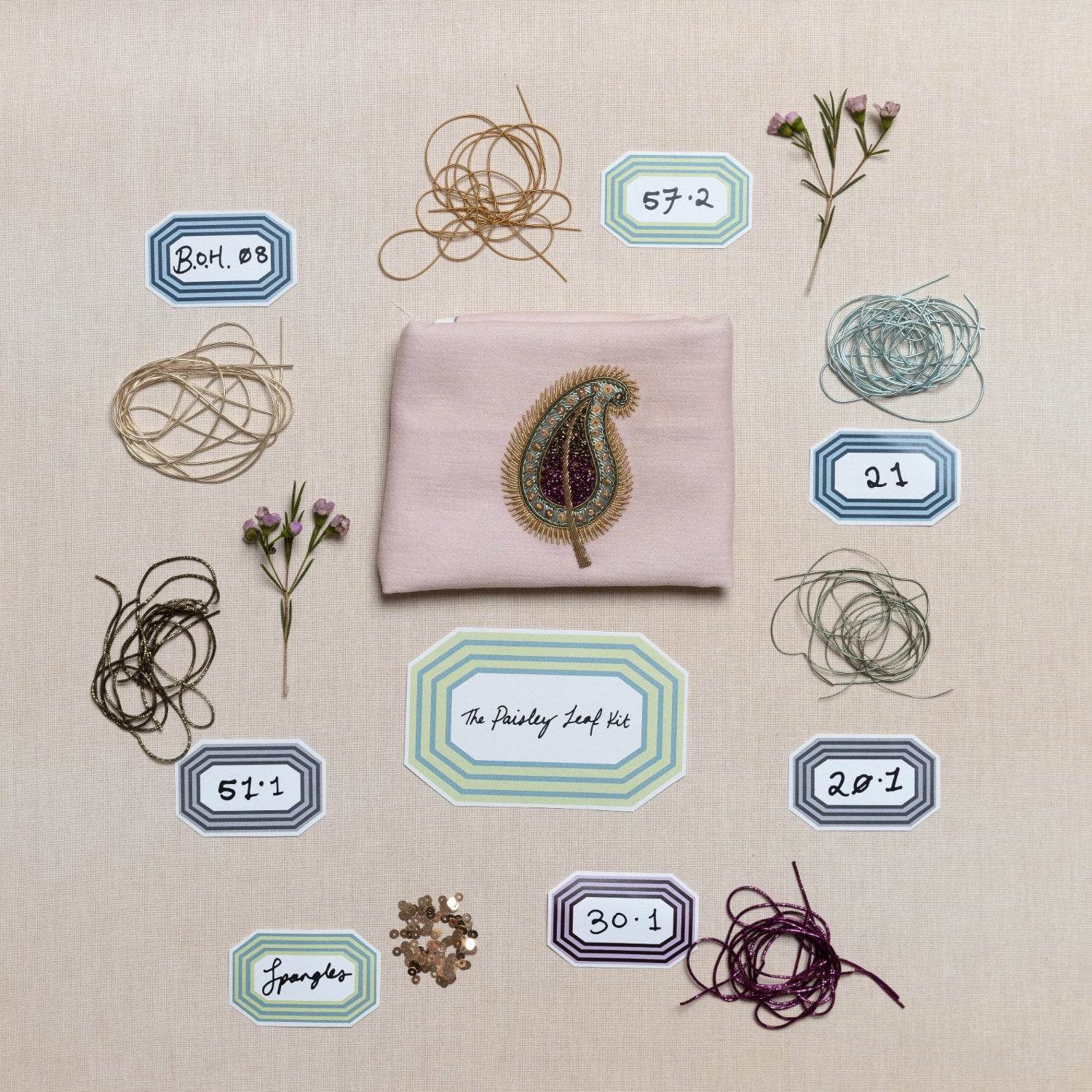 Floral Anthology Collection - Paisley Leaf Embroidery Kit