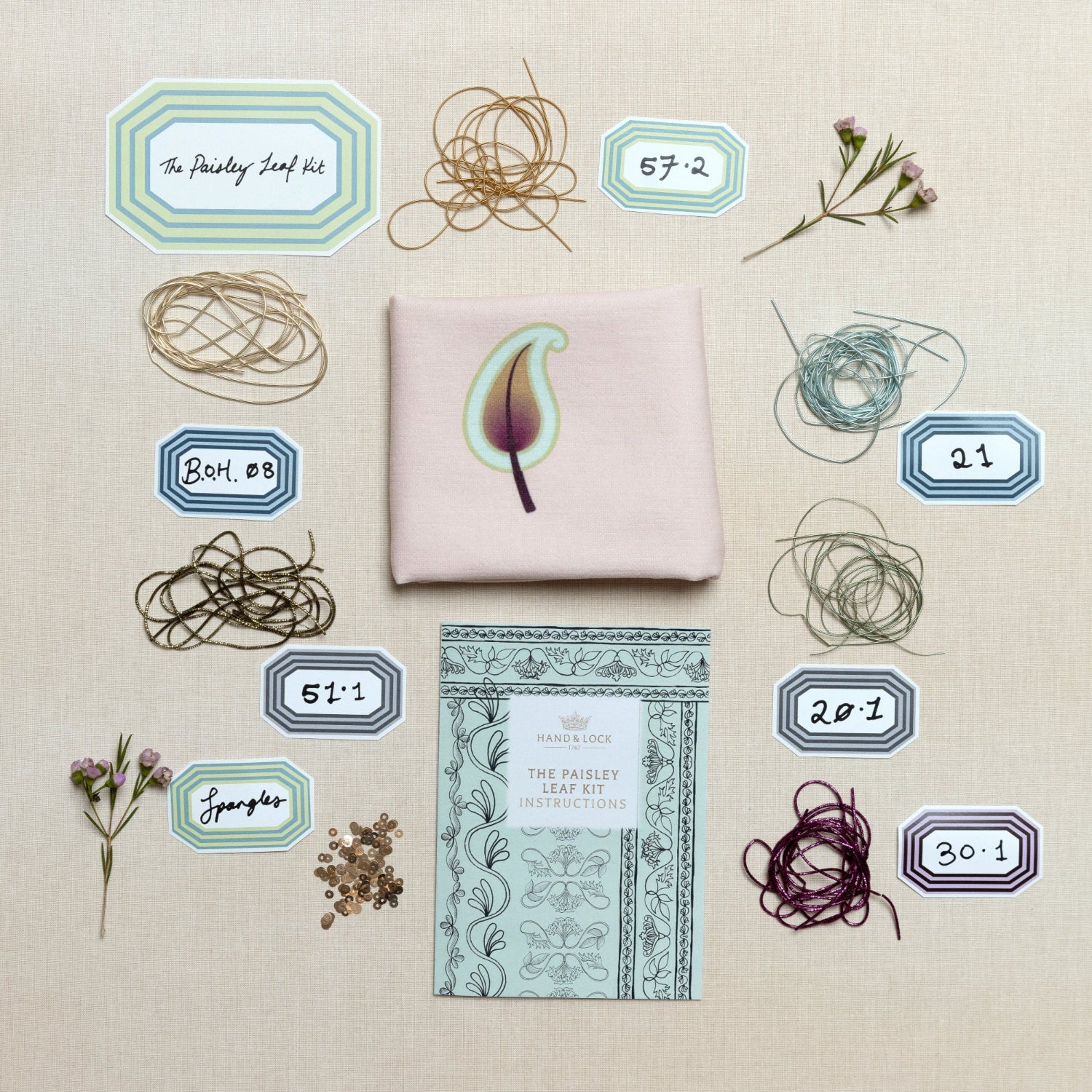 Floral Anthology Collection - Paisley Leaf Embroidery Kit
