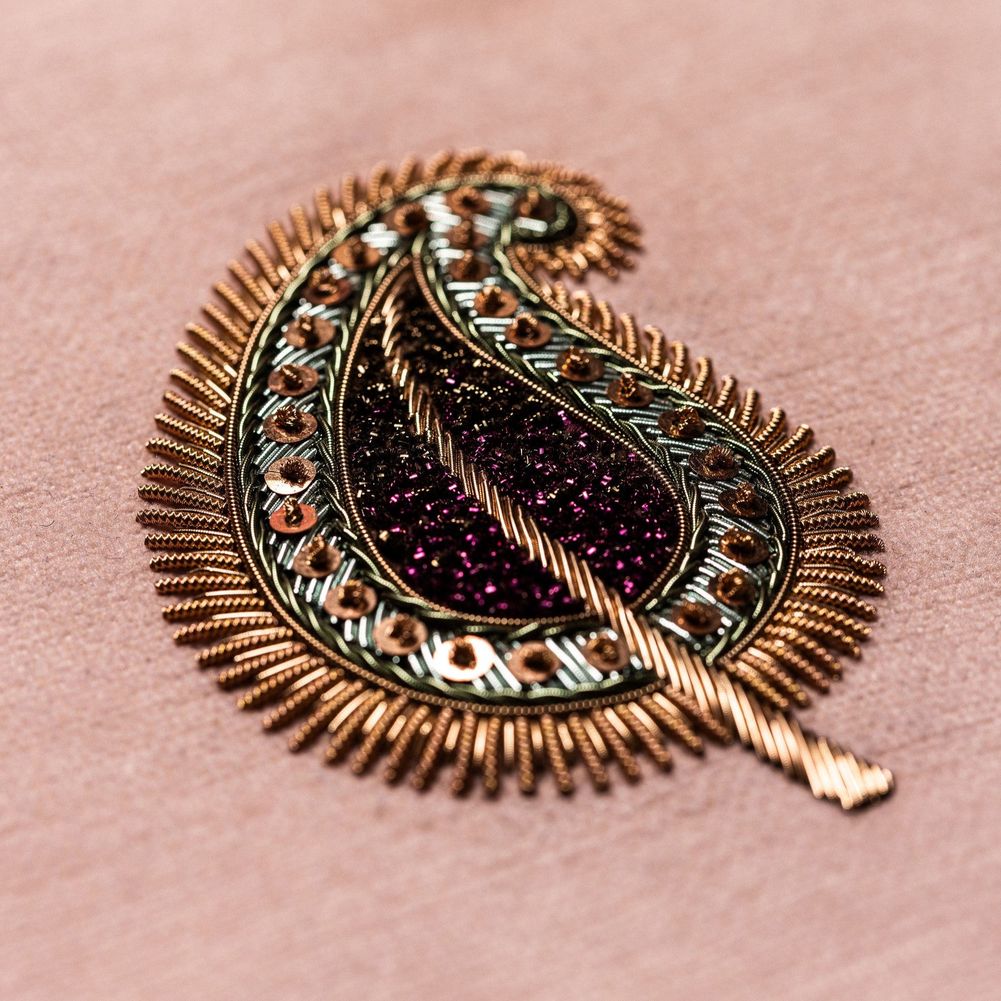 Floral Anthology Collection - Paisley Leaf Goldwork Embroidery Kit