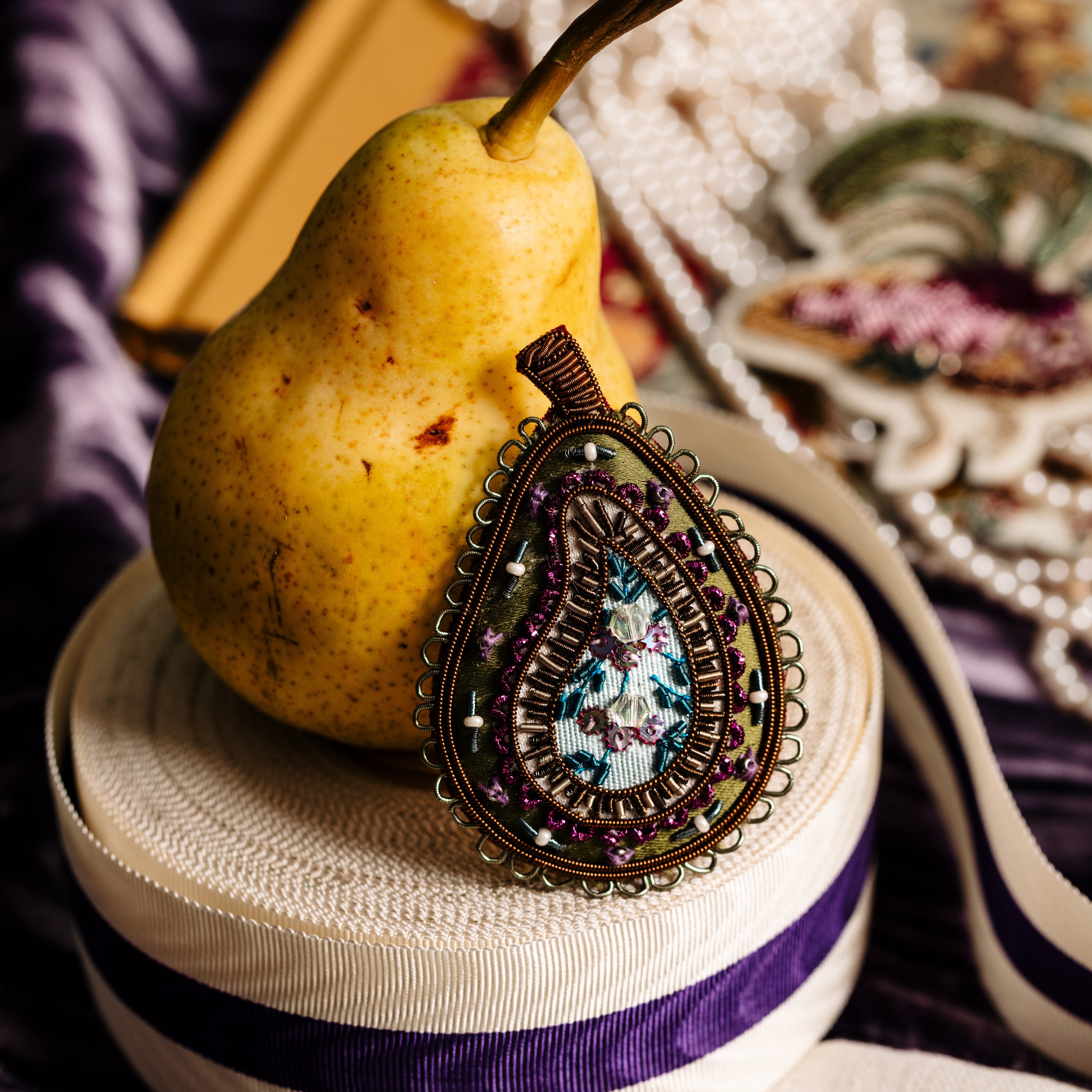 Floral Anthology Collection - Paisley Pear Brooch