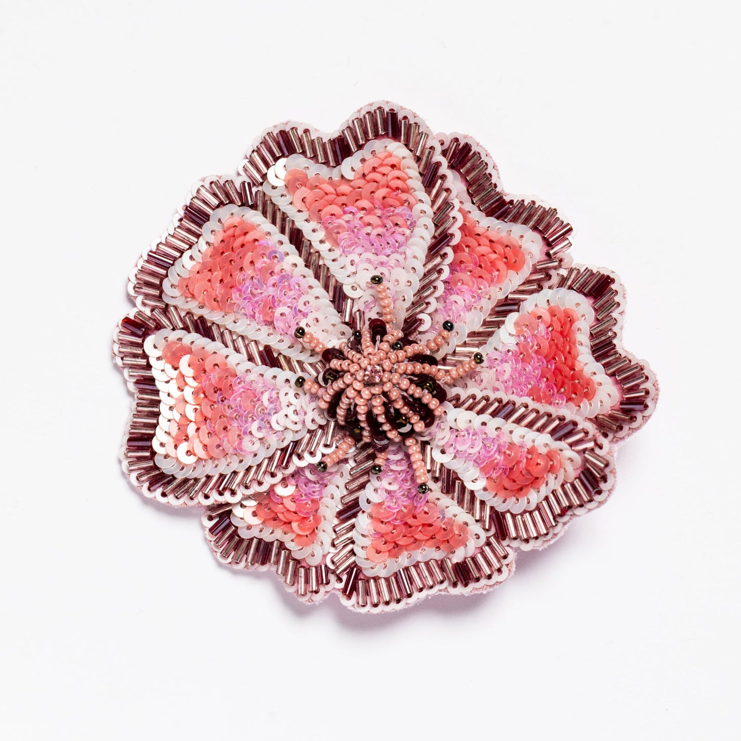 Floral Anthology Collection - The Sunset Zinnia Embellished Brooch 