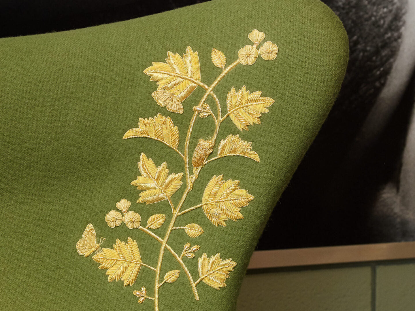 Fritz Hansen Chair with Bespoke Goldwork Hand Embroidery