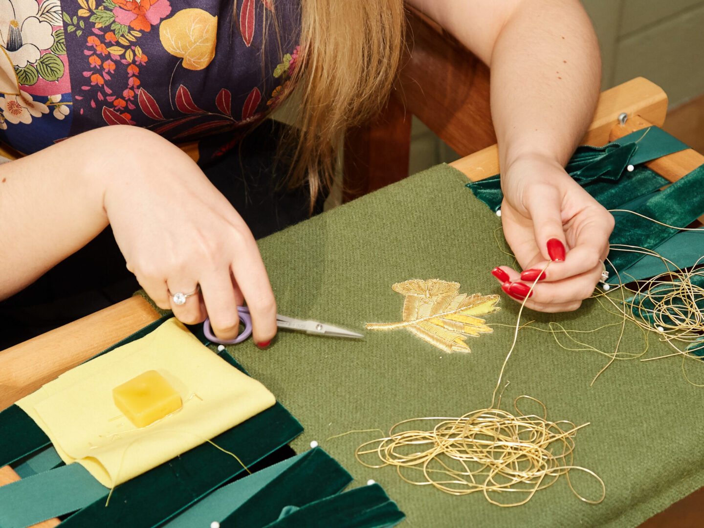 Fritz Hansen Chair with Bespoke Goldwork Hand Embroidery
