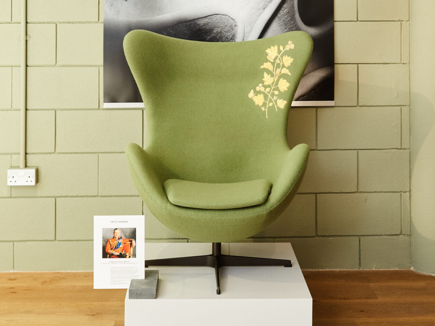 Fritz Hansen Chair with Bespoke Goldwork Hand Embroidery