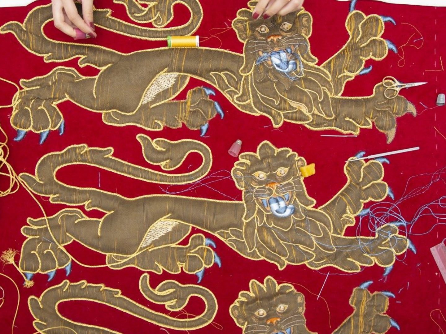 Garter Banner Repair in Progress