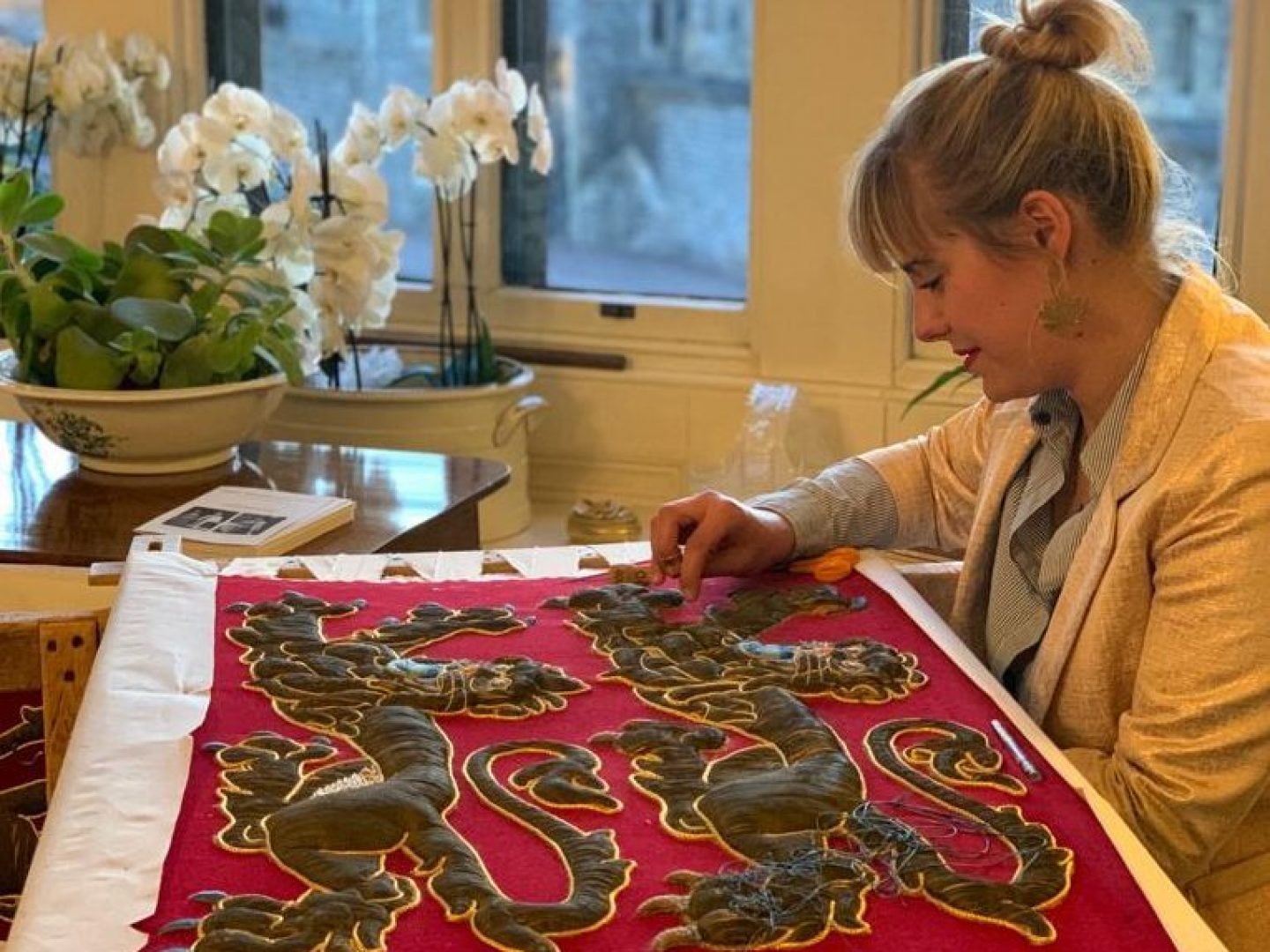 Garter Banner Repair in Progress