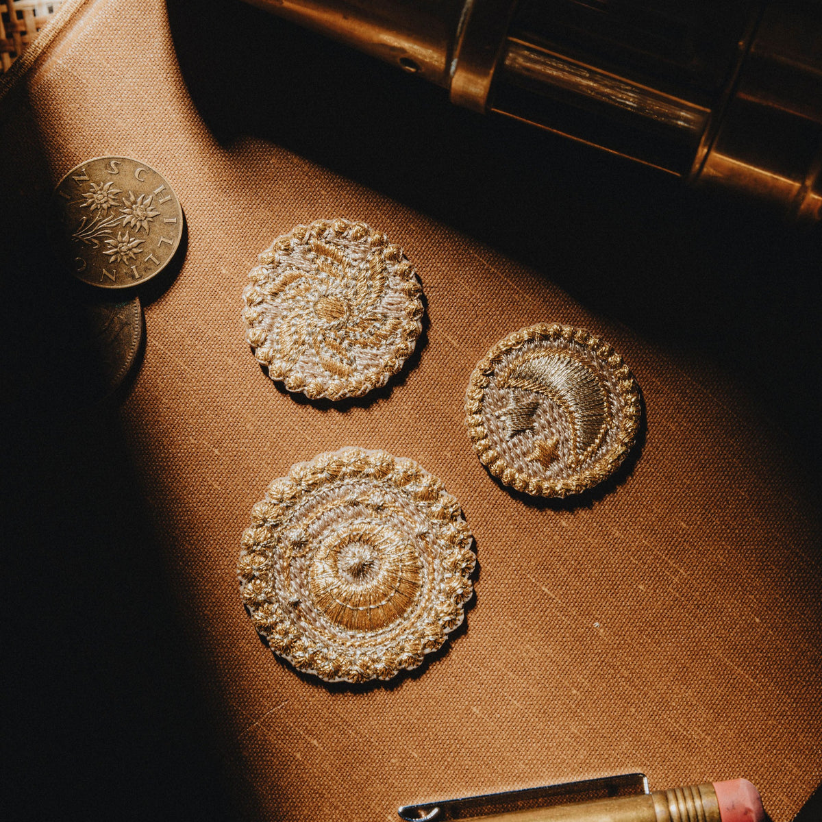 Gold Coins Embroidered Patch Set 