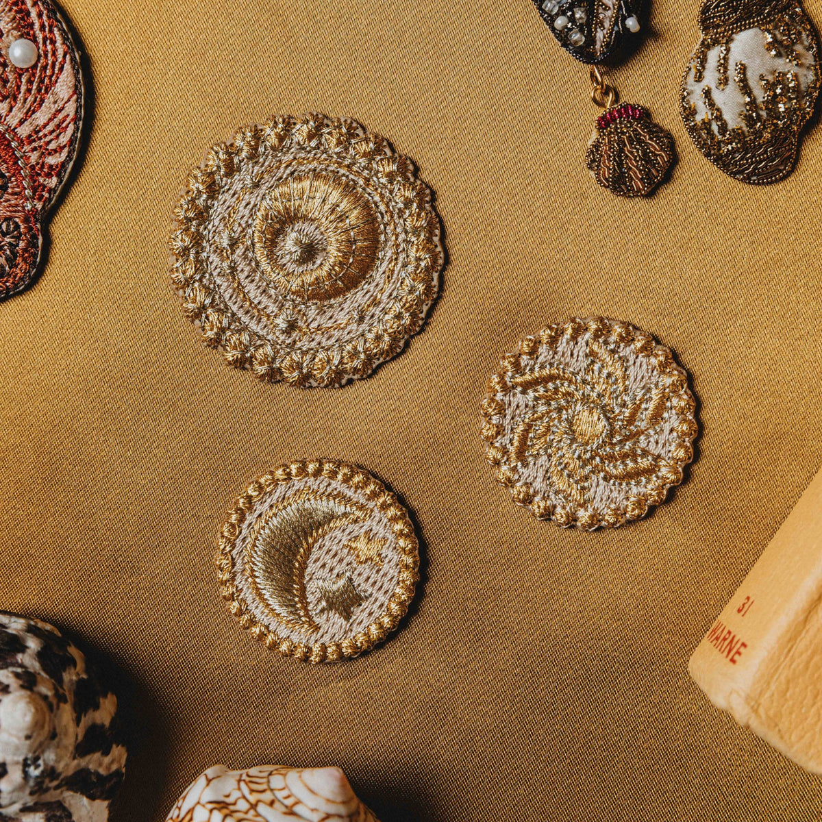 Gold Coins Embroidered Patch Set 