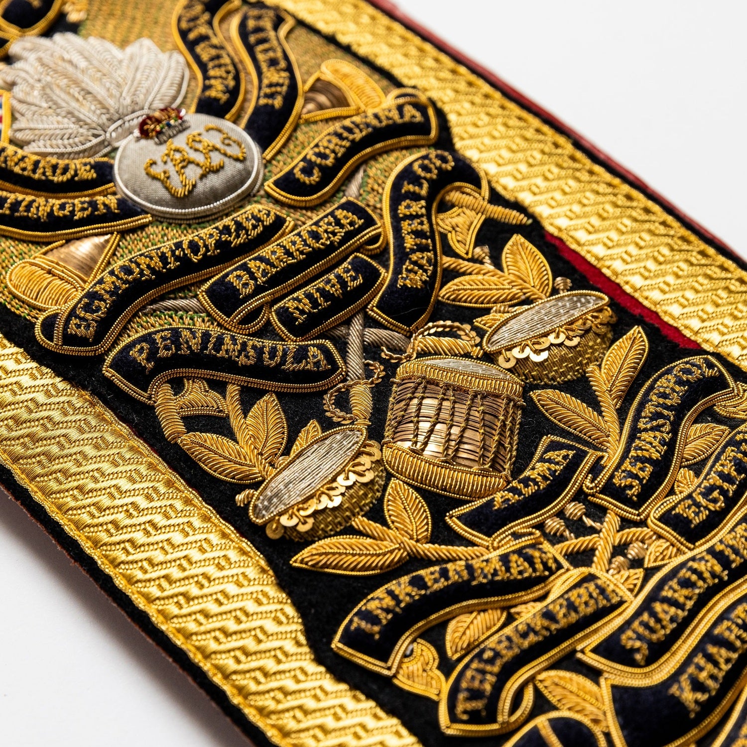 Goldwork Drum Sash Close Up