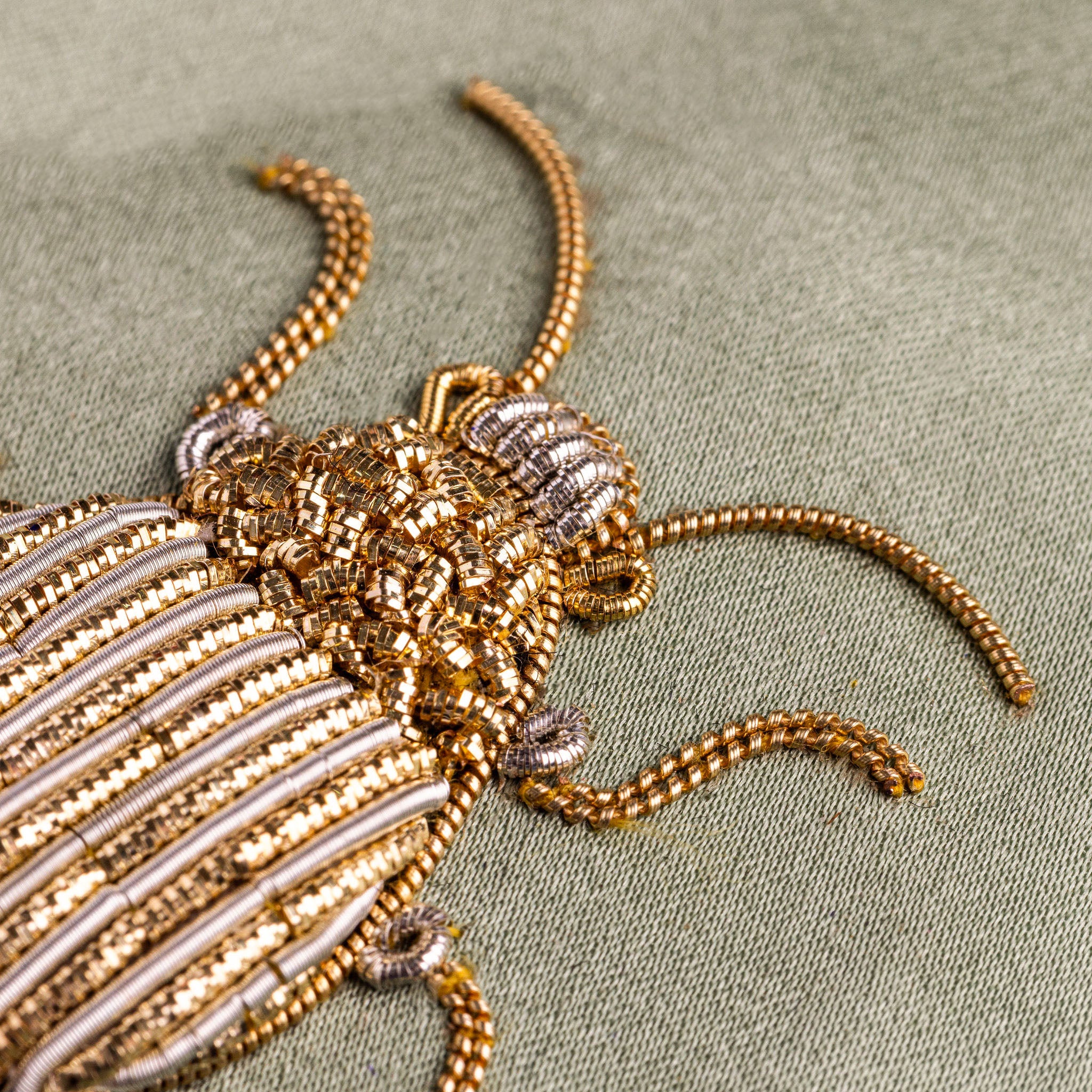 Goldwork Embroidery Taster Course - Golden Beetle