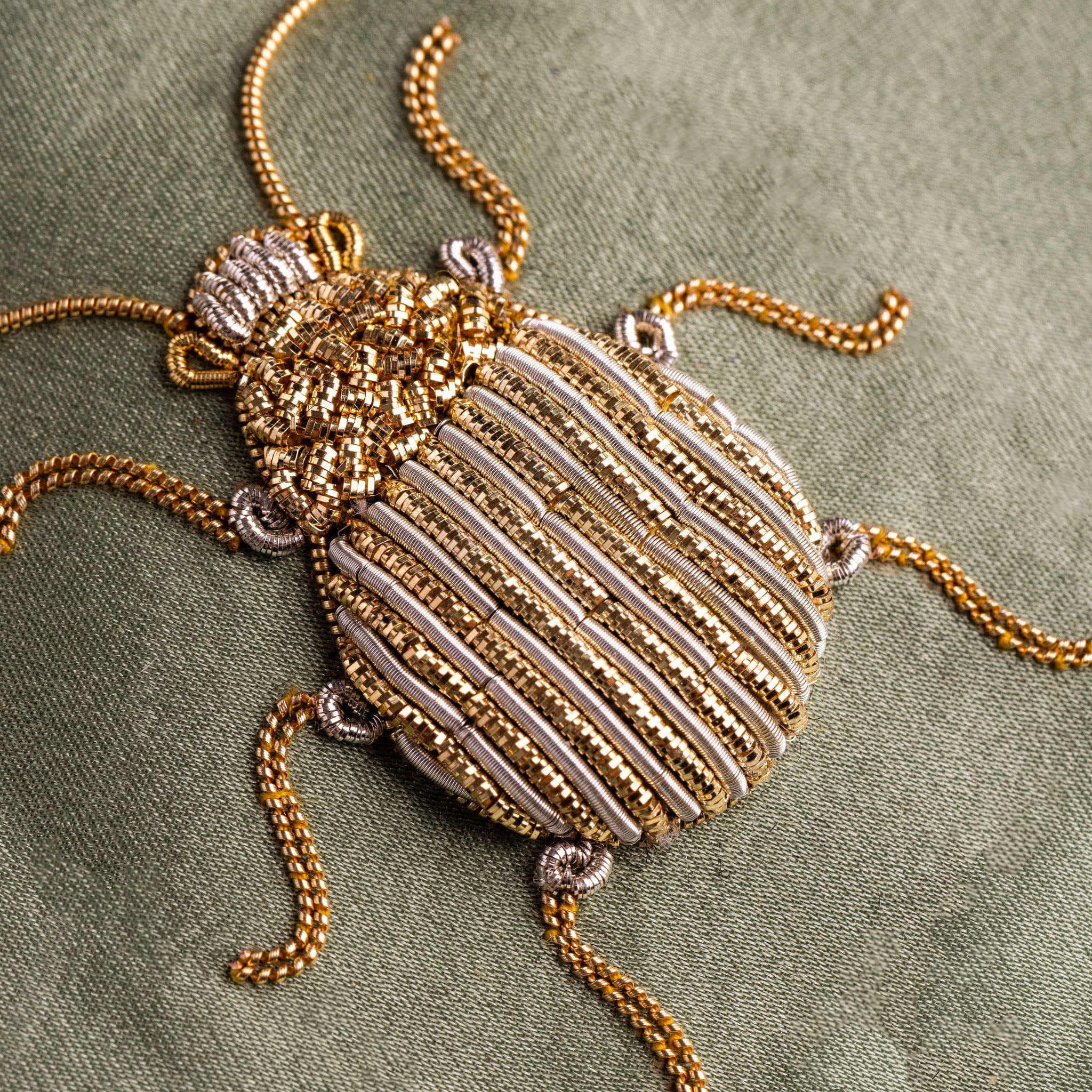 Goldwork Embroidery Taster Course - Golden Beetle