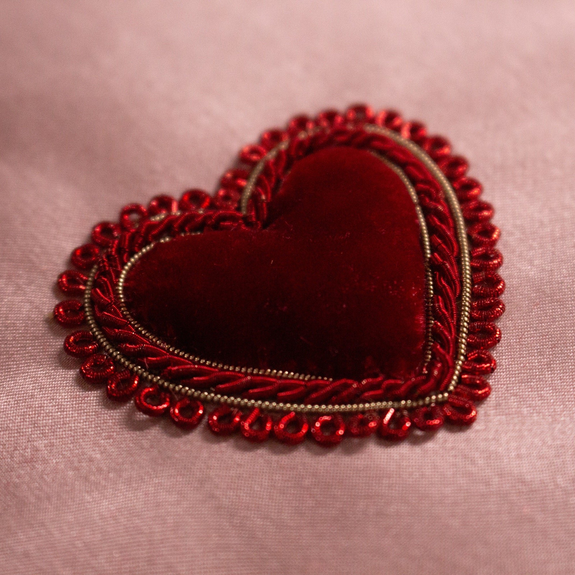 Goldwork Embroidery Taster Course - Valentines Heart