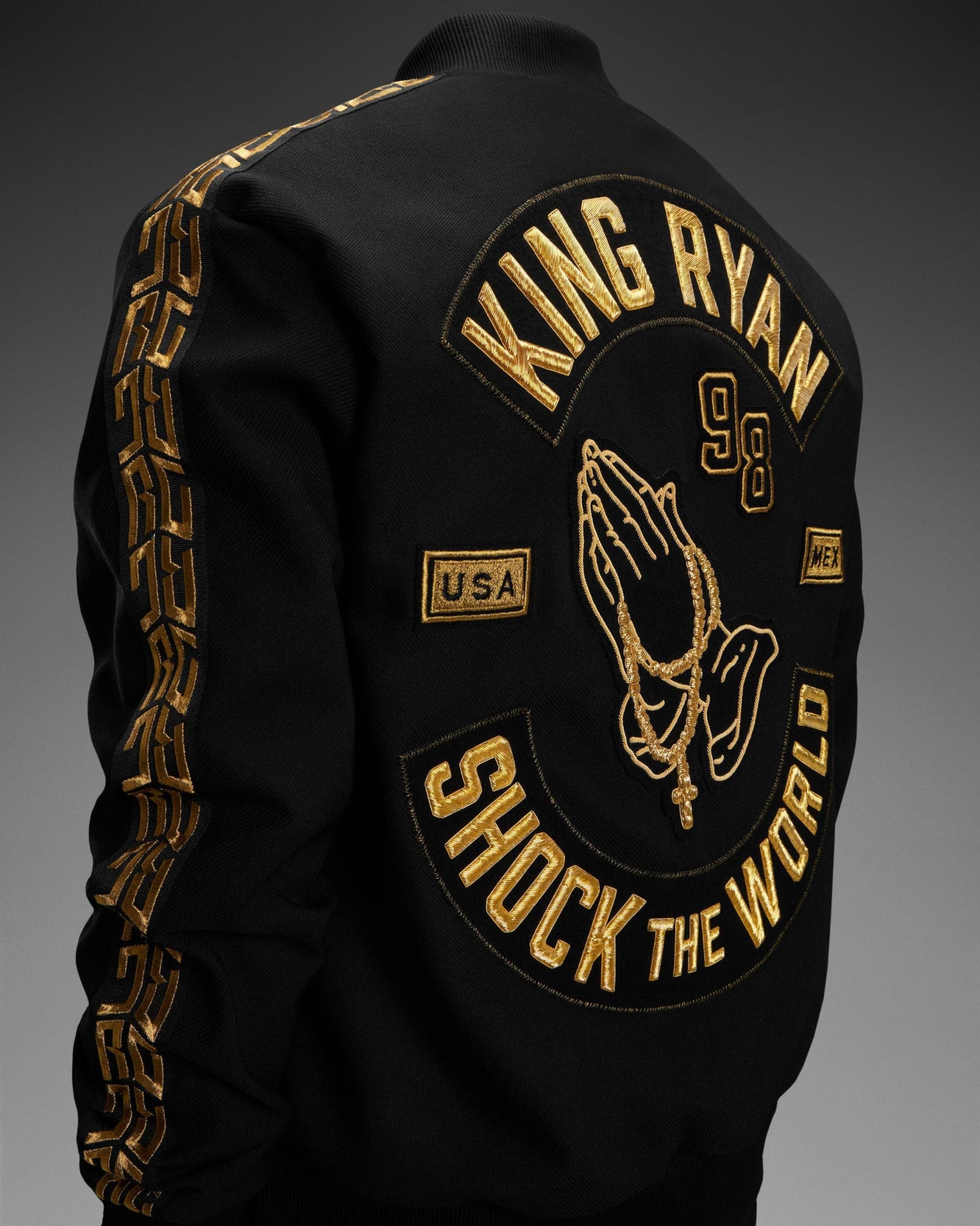 Gymshark X King Ryan Bespoke Embroidery Project - Machine and Goldwork Embroidery
