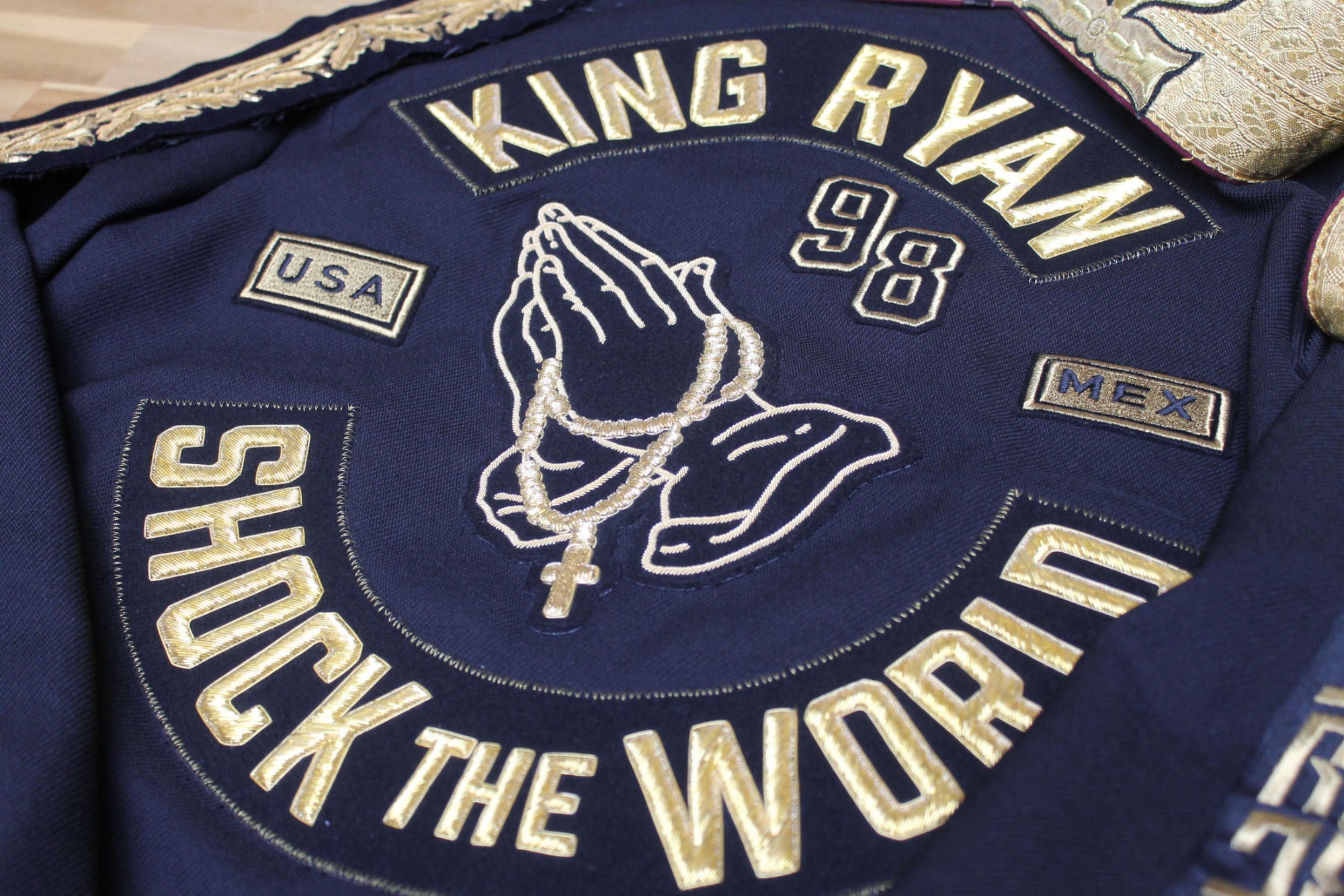 Gymshark X King Ryan Bespoke Embroidery Project - Machine and Goldwork Embroidery