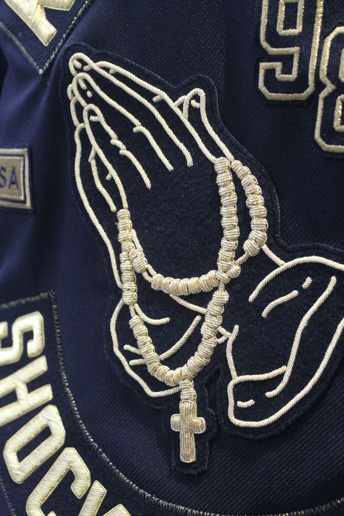 Gymshark X King Ryan Bespoke Embroidery Project - Machine and Goldwork Embroidery