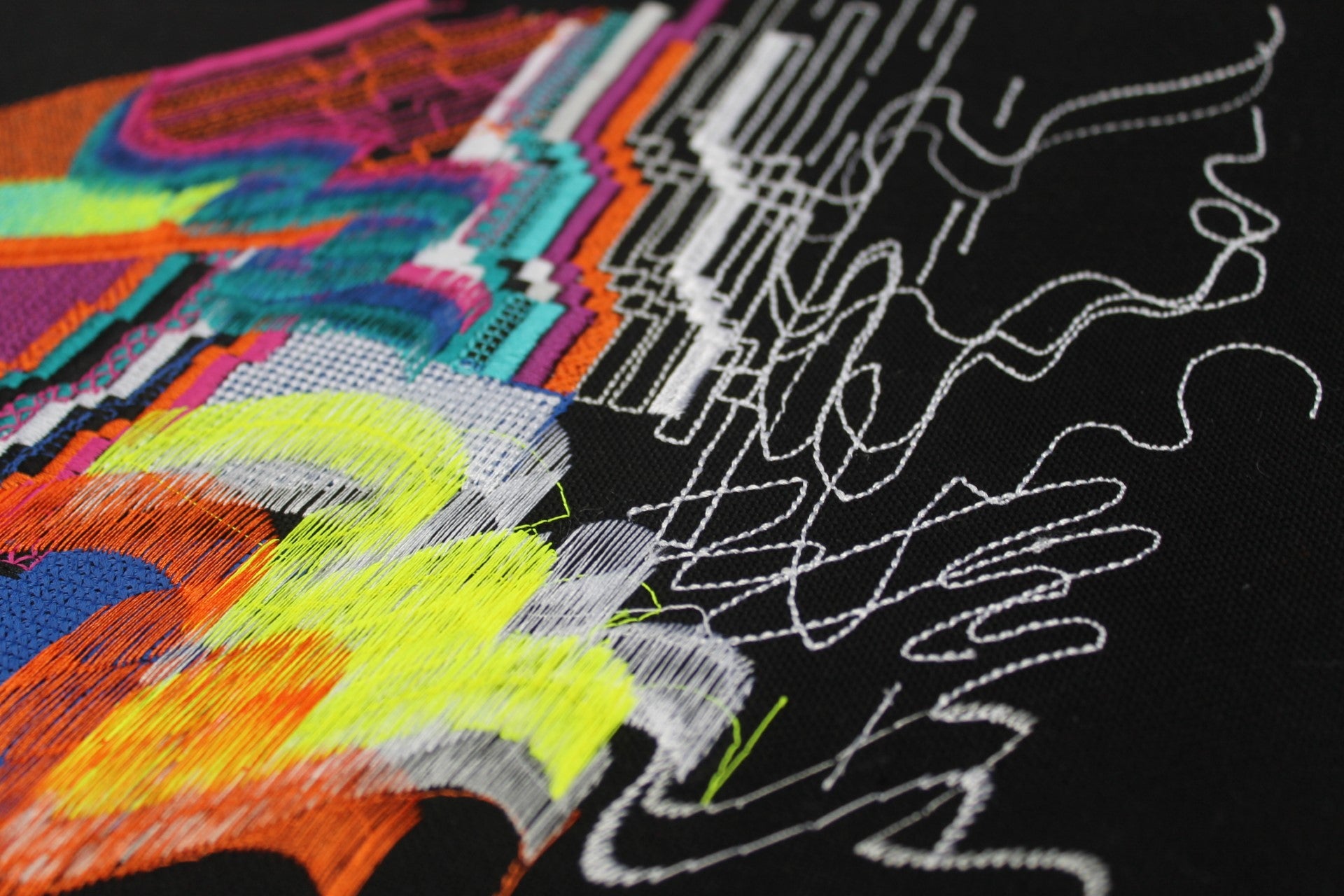 Hand & Lock Digital Embroidery Sample Glitch