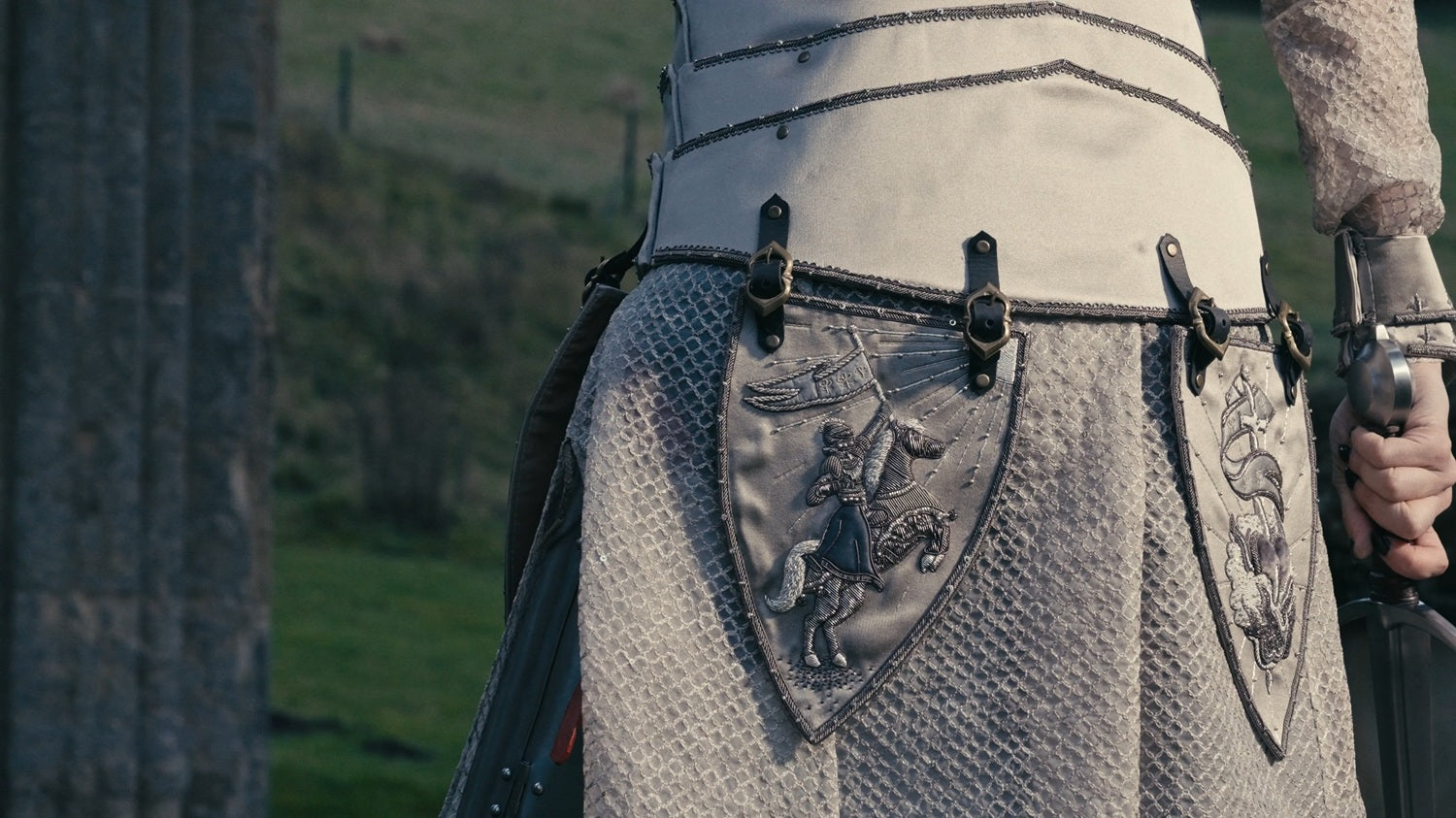 Hand and Lock - Bespoke Hand Embroidery - Bernadette Banner, Joan of Arc Armour Dress 