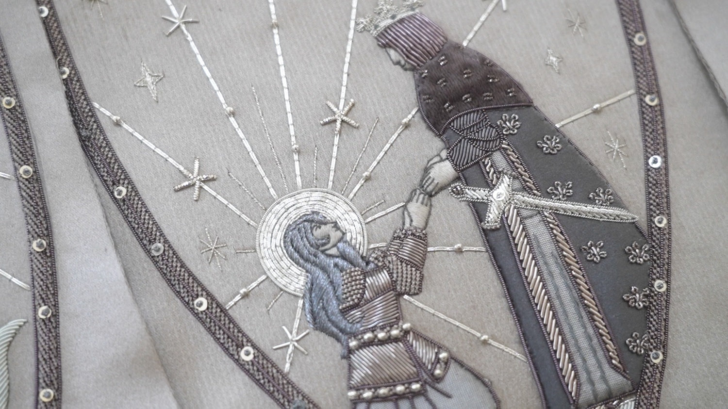 Hand and Lock - Bespoke Hand Embroidery - Bernadette Banner, Joan of Arc Armour Dress 