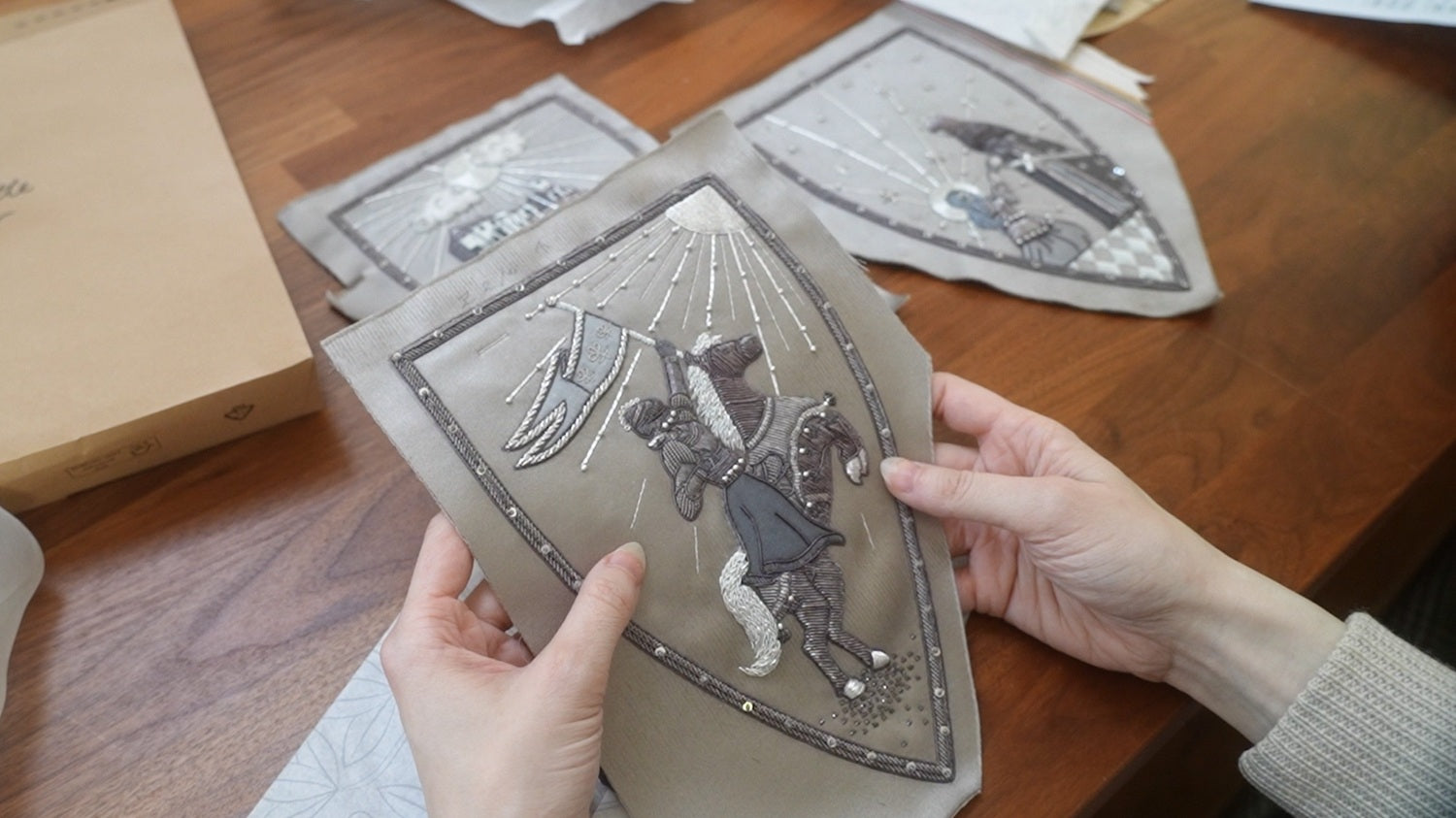 Hand and Lock - Bespoke Hand Embroidery - Bernadette Banner, Joan of Arc Armour Dress 